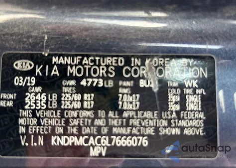 2020 Kia Sportage Lx z USA, uszkodzony, nr VIN KNDPMCAC6L7666076